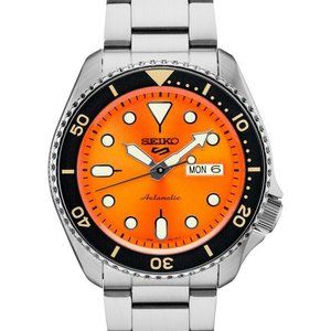 NEW Seiko 5 Sports SRPD59 Men's Analog Automatic Orange Dial 42.5mm Case Watch